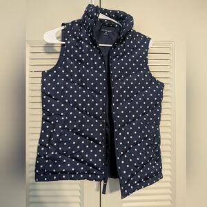 Lands' End Dark Blue Polka Dot Vest